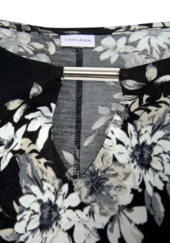 LASCANA Longshirt Schwarz-Bedruckt