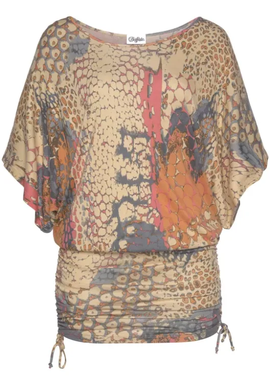 Clearance Buffalo Longshirt Orange-Bedruckt