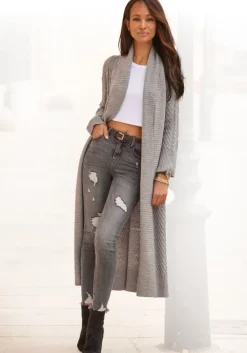 Online LASCANA Longstrickjacke Grau-Meliert