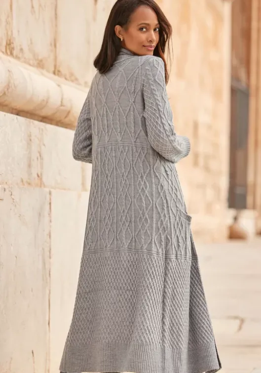 Online LASCANA Longstrickjacke Grau-Meliert