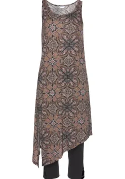 Outlet Beachtime Longtop Braun-Bedruckt, Schwarz