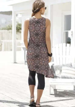 Outlet Beachtime Longtop Braun-Bedruckt, Schwarz