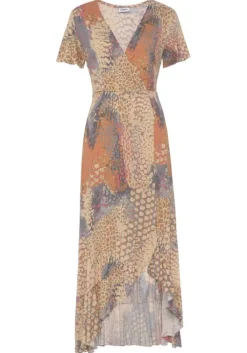 New Buffalo Maxikleid Orange-Blau-Bedruckt