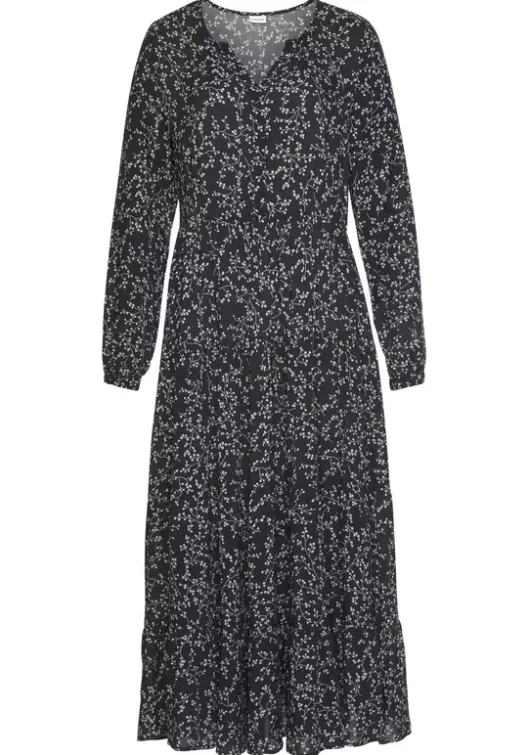 Online LASCANA Maxikleid Schwarz-Creme-Bedruckt