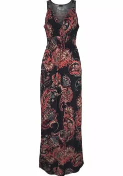 New LASCANA Maxikleid Schwarz-Bedruckt