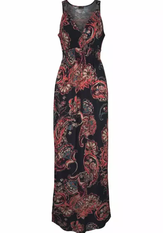 New LASCANA Maxikleid Schwarz-Bedruckt