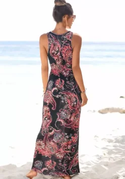 New LASCANA Maxikleid Schwarz-Bedruckt