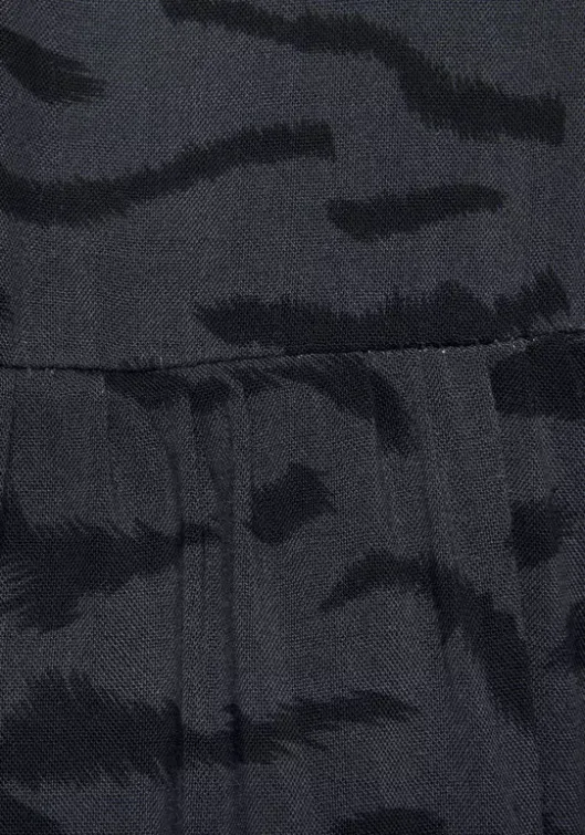 Online LASCANA Maxikleid Grau-Schwarz-Bedruckt