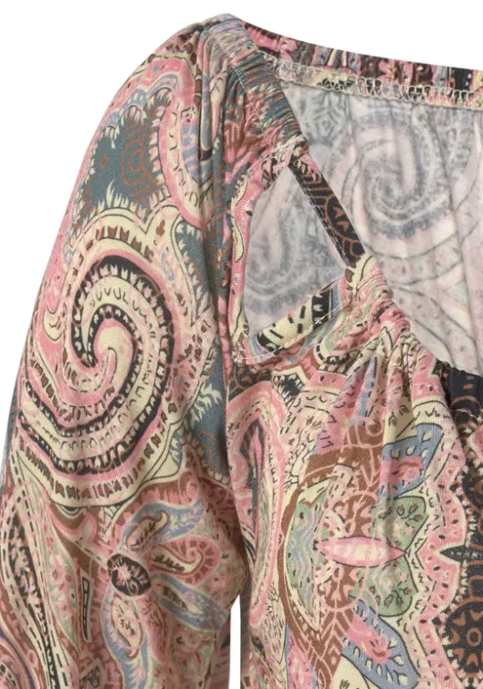 Clearance LASCANA Maxikleid Schwarz-Koralle Bedruckt