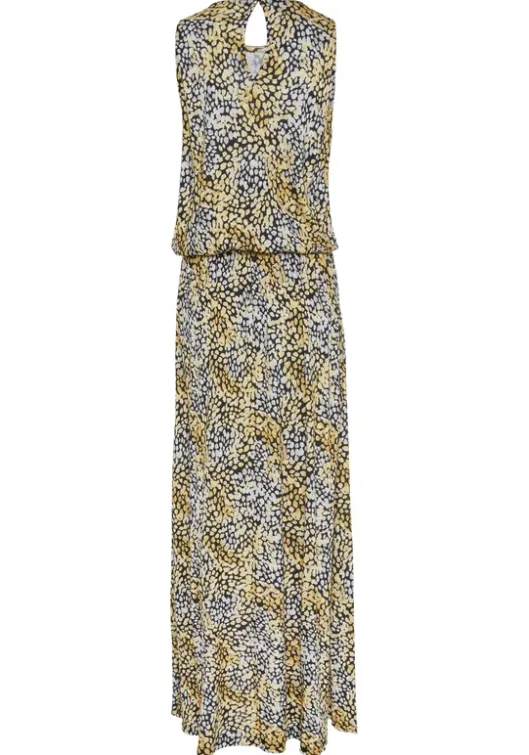 Discount s.Oliver Maxikleid Schwarz-Gelb Bedruckt