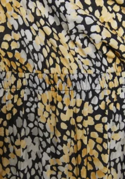 Discount s.Oliver Maxikleid Schwarz-Gelb Bedruckt