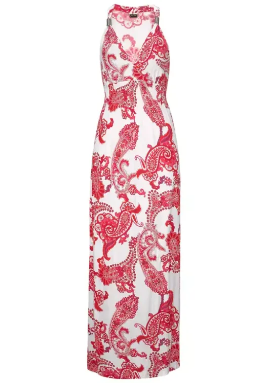 LASCANA Maxikleid Rot-Weis-Bedruckt