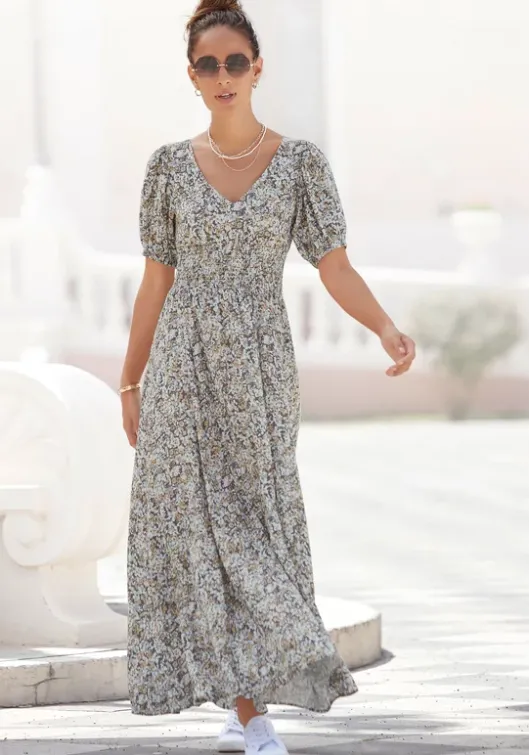 Outlet Vivance Maxikleid Grau-Bedruckt