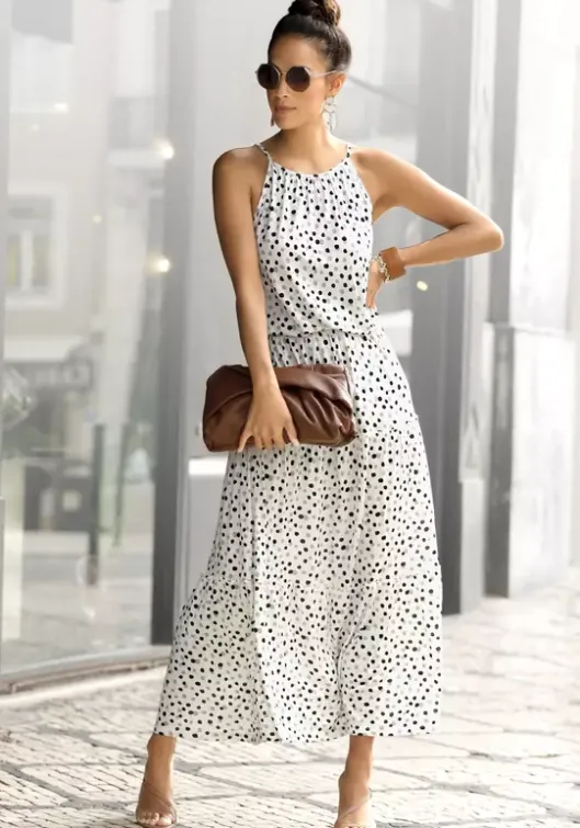Buffalo Maxikleid Weis-Bedruckt