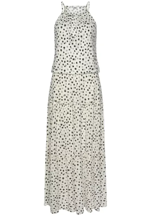 Buffalo Maxikleid Weis-Bedruckt