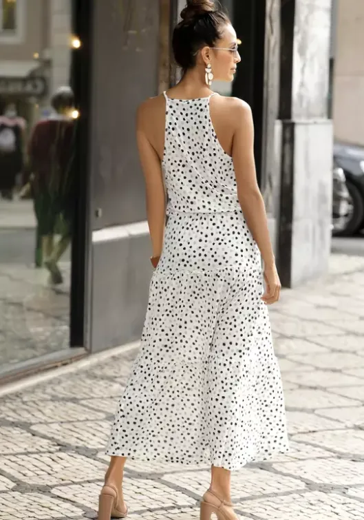 Buffalo Maxikleid Weis-Bedruckt
