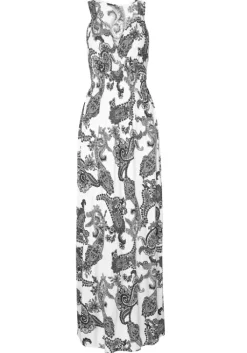 Outlet LASCANA Maxikleid Schwarz-Weis-Bedruckt