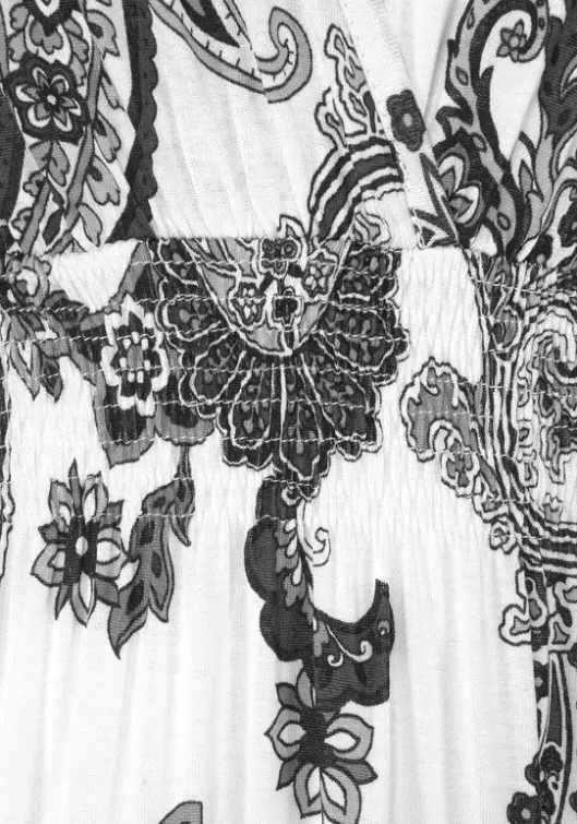 Outlet LASCANA Maxikleid Schwarz-Weis-Bedruckt