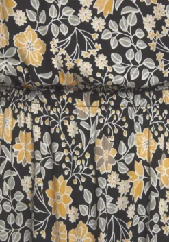 LASCANA Maxikleid Schwarz-Gelb-Bedruckt