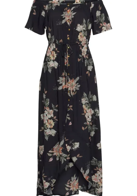 Best LASCANA Maxikleid Schwarz-Bedruckt
