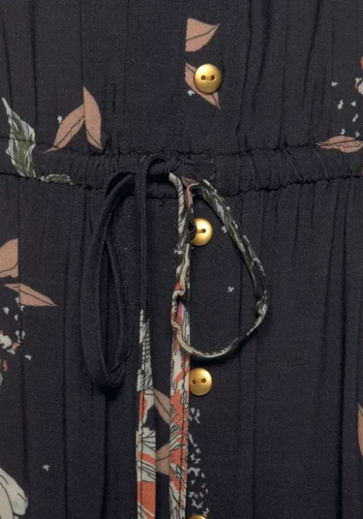 Best LASCANA Maxikleid Schwarz-Bedruckt