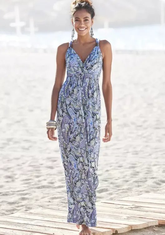 Online LASCANA Maxikleid Blau-Bedruckt