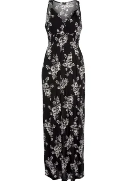 Sale LASCANA Maxikleid Schwarz-Creme-Bedruckt