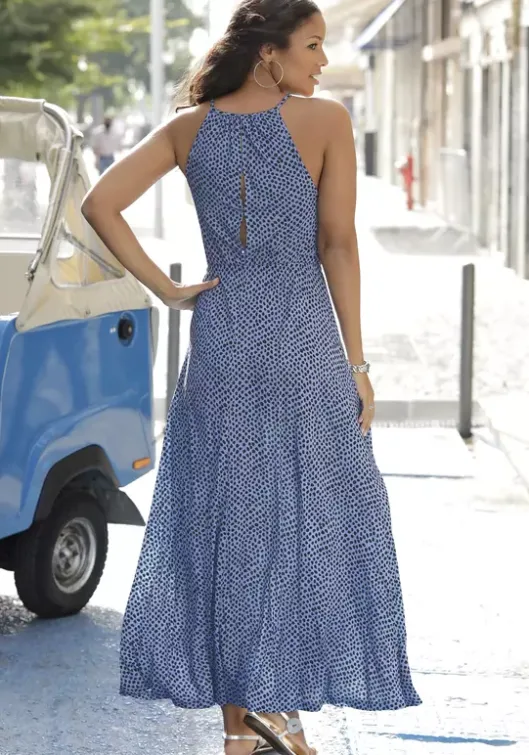 Discount LASCANA Maxikleid Blau-Marine-Bedruckt