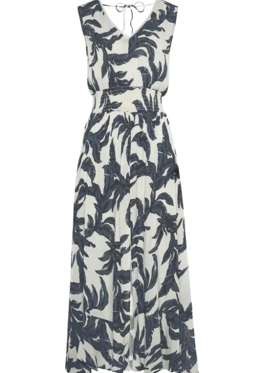 Discount s.Oliver Maxikleid Sand-Schwarz Bedruckt