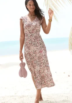 Discount Vivance Maxikleid Creme-Mauve Bedruckt