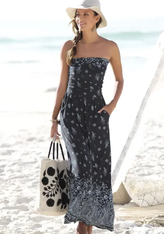 New s.Oliver Maxikleid Blau-Bedruckt