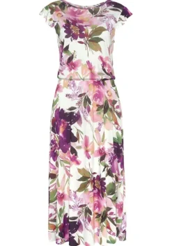 New Beachtime Midikleid Weis Bedruckt