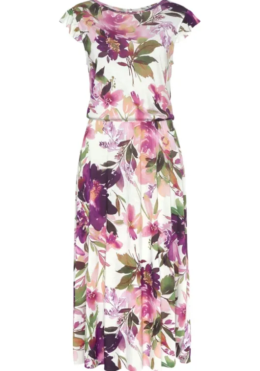 New Beachtime Midikleid Weis Bedruckt