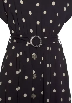 Online LASCANA Midikleid Schwarz-Sand-Bedruckt