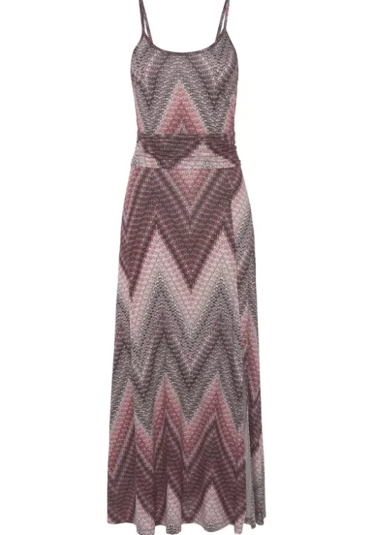 LASCANA Midikleid Sand-Bordeaux