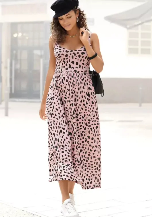Best Buffalo Midikleid Rose-Schwarz-Bedruckt