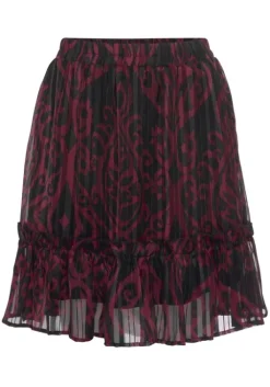 Clearance Buffalo Minirock Bordeaux-Schwarz-Bedruckt