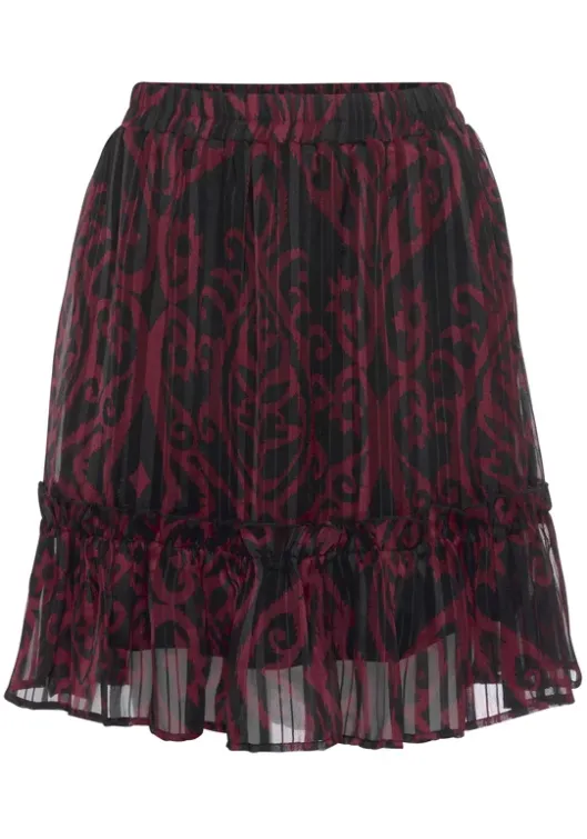 Clearance Buffalo Minirock Bordeaux-Schwarz-Bedruckt