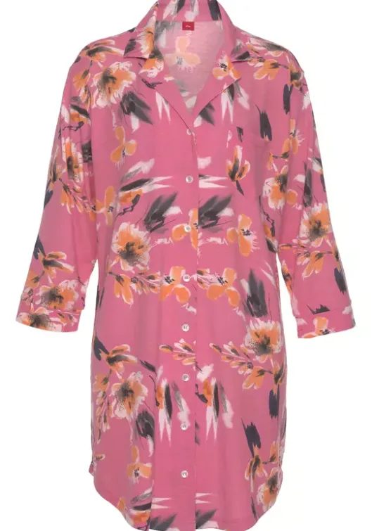 Clearance s.Oliver Nachthemd Pink-Allover-Bedruckt