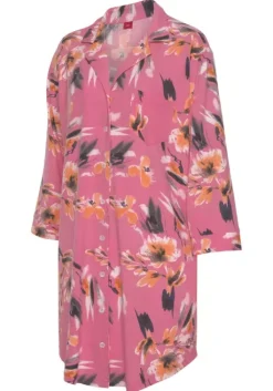 Clearance s.Oliver Nachthemd Pink-Allover-Bedruckt