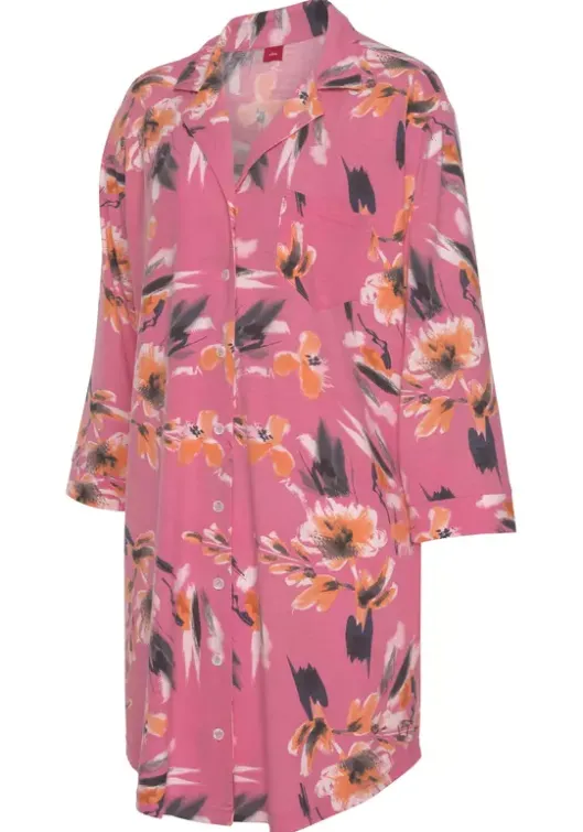 Clearance s.Oliver Nachthemd Pink-Allover-Bedruckt