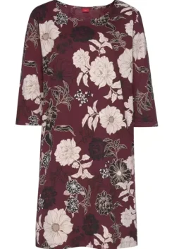 Sale s.Oliver Nachthemd Bordeaux-Geblumt-Mehrfarbig