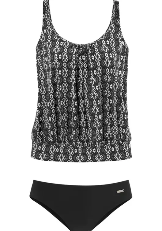 Sale LASCANA Oversize-Tankini Schwarz-Bedruckt