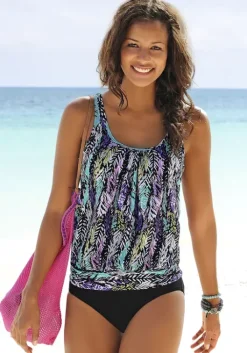 LASCANA Oversize-Tankini Schwarz-Bedruckt