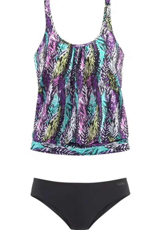 LASCANA Oversize-Tankini Schwarz-Bedruckt