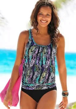LASCANA Oversize-Tankini Schwarz-Bedruckt