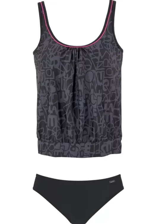 Outlet Venice Beach Oversize-Tankini Schwarz-Grau