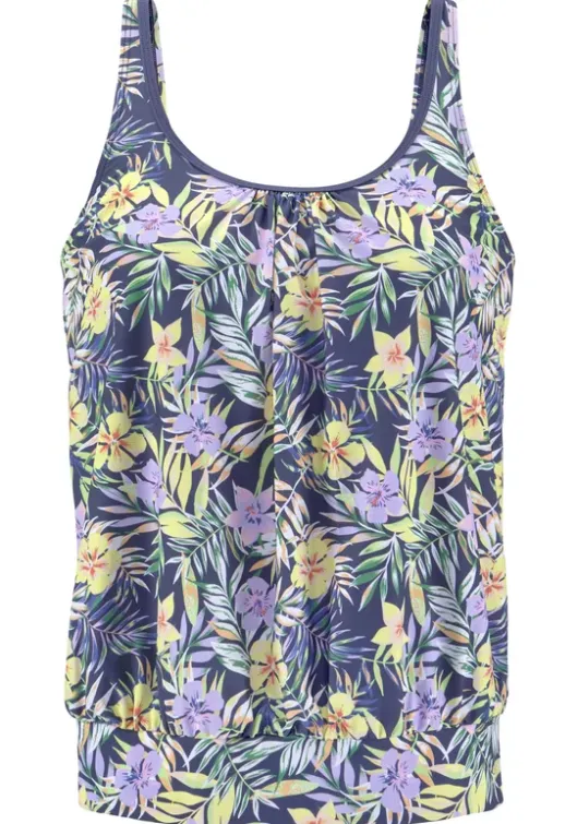 Best Venice Beach Oversize-Tankini-Top"Summer" Marine-Zitrone