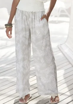 Online LASCANA Palazzohose Schilfgrun-Creme Bedruckt