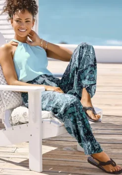 Hot Vivance Palazzohose Blau-Bedruckt